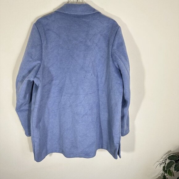 Soft Surroundings Teddy Plush Coat Jacket Powder Blue Womens Size 2X Pockets - Picture 4 of 7